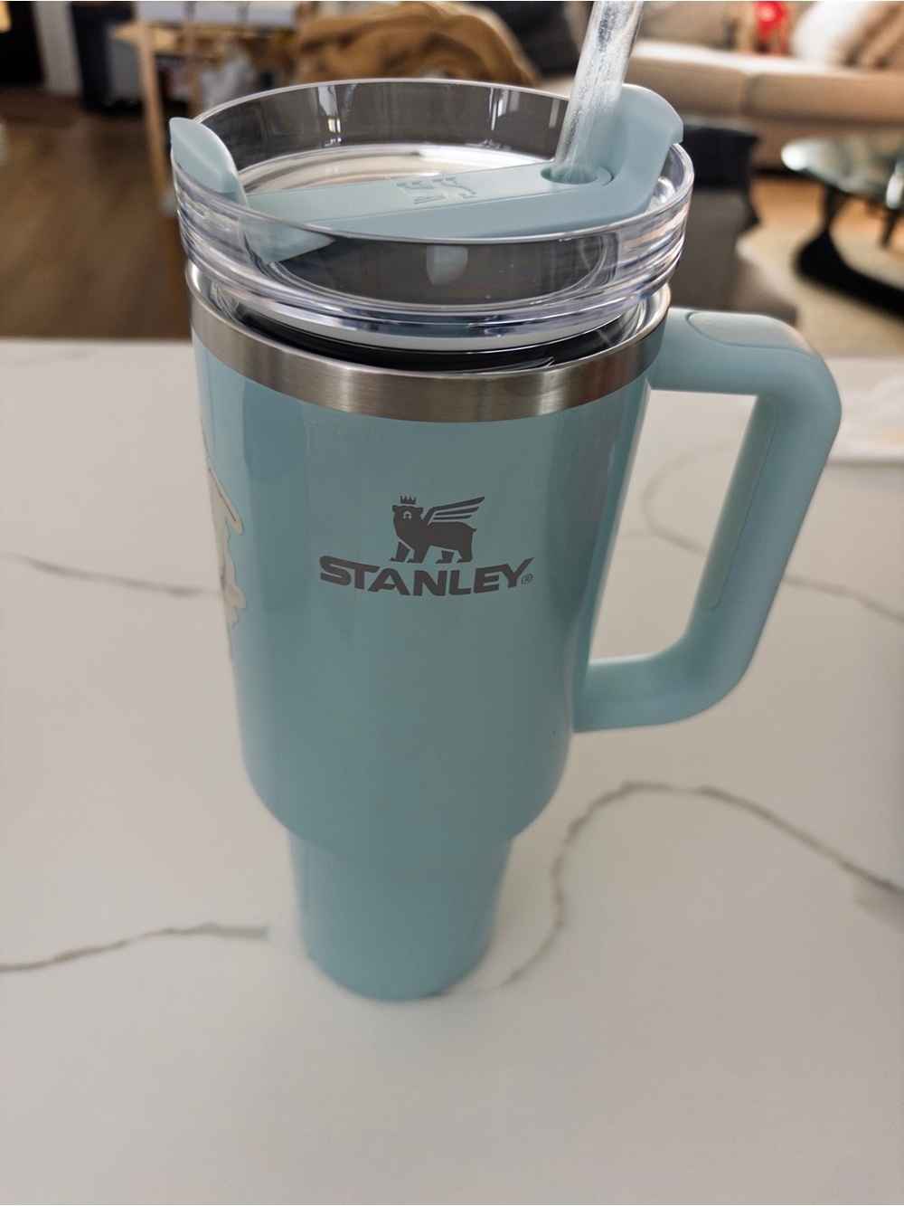 Stanley Pale Blue Insulated Travel Mug with Handle